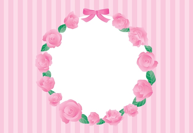 Frame illustratie van de roze roos.