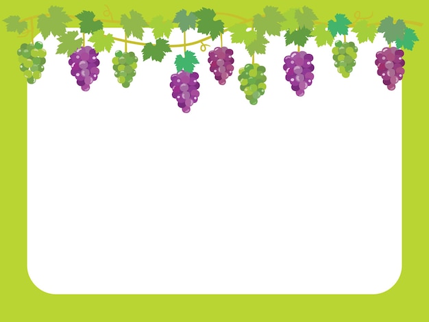 Vector frame illustration of the grape