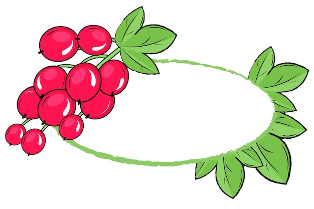 Vector frame illustration with berries and leaves