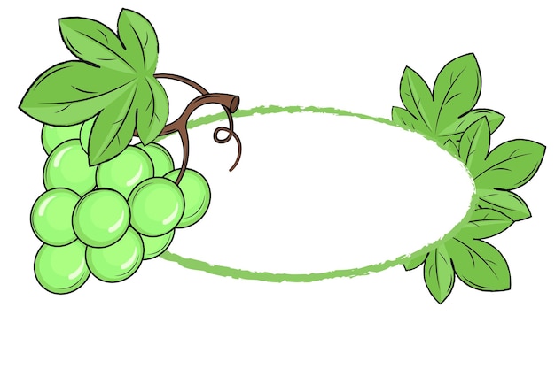 Frame illustration with grape and leaves