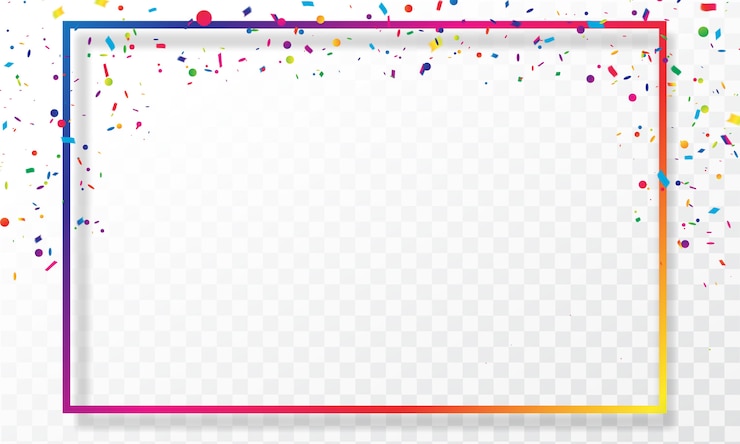 Vector frame kleurrijke confetti viering carnaval linten.