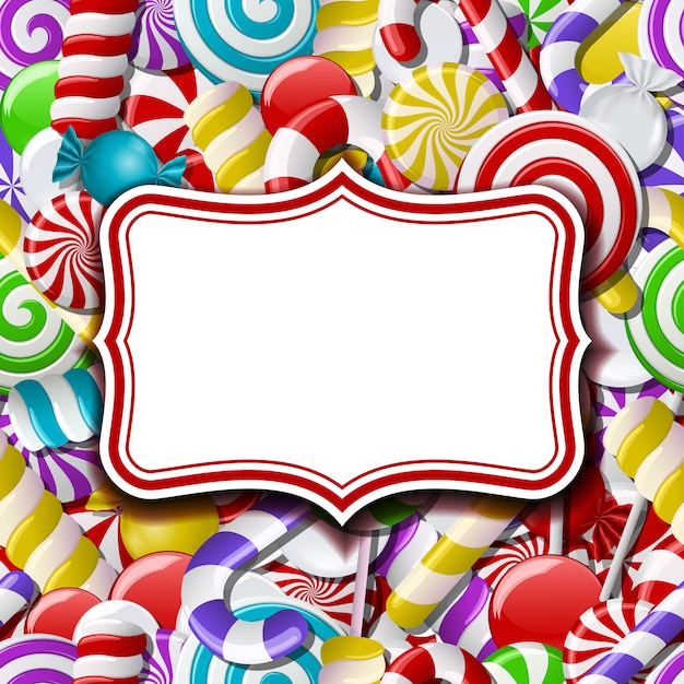 Vector frame label on sweet