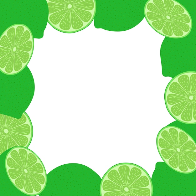 Frame of lime on white background