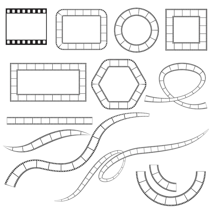 Vector frame line film strip vector element