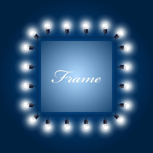 Frame of luminous light bulbs - theater poster