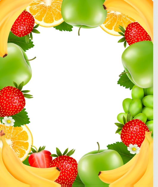 Frame made of fresh juicy fruit.