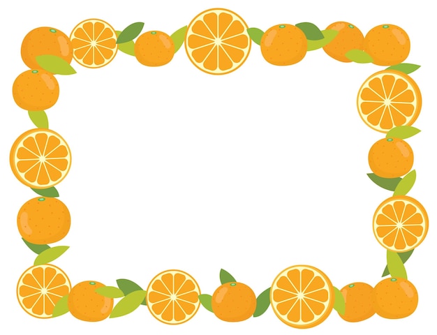 Frame of mandarin oranges