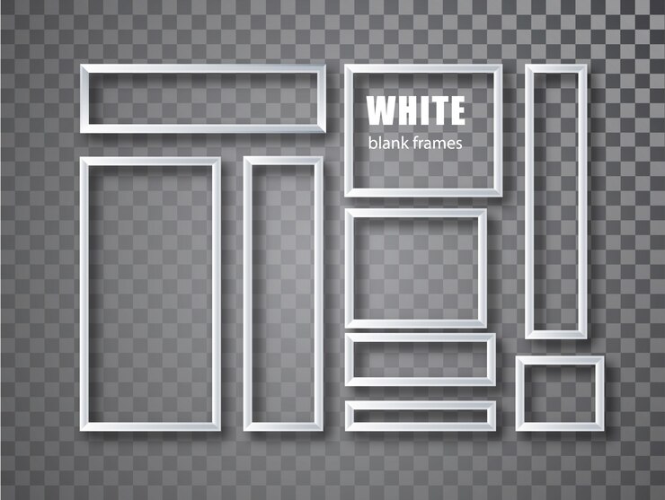 Vector frame mockup template isolated on transparent