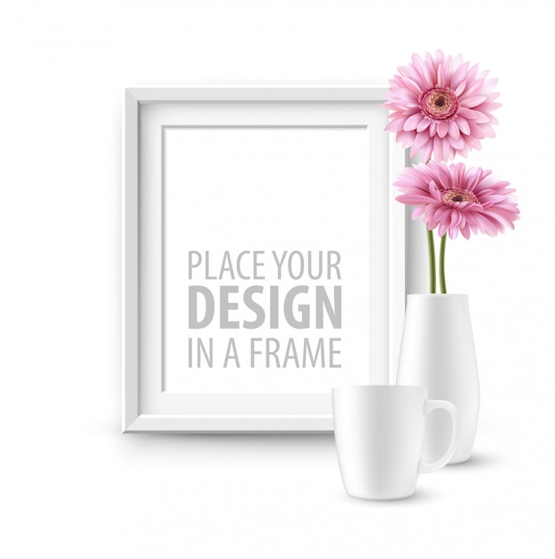 Frame muur van de interieur achtergrond. illustratie