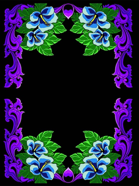 frame ontwerp met bloemen vector
