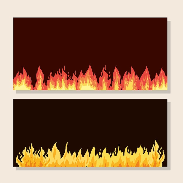 Vector frame pack with orange and yellow fires.