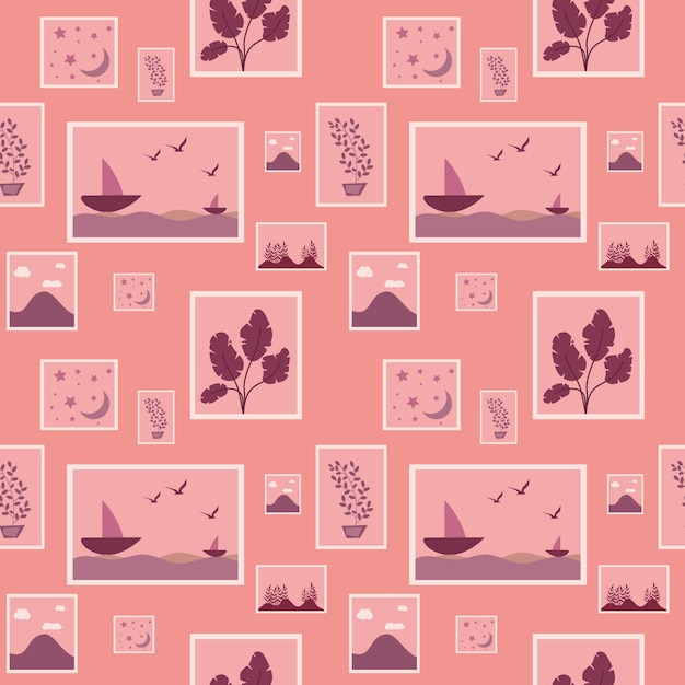 Frame picture seamless pattern