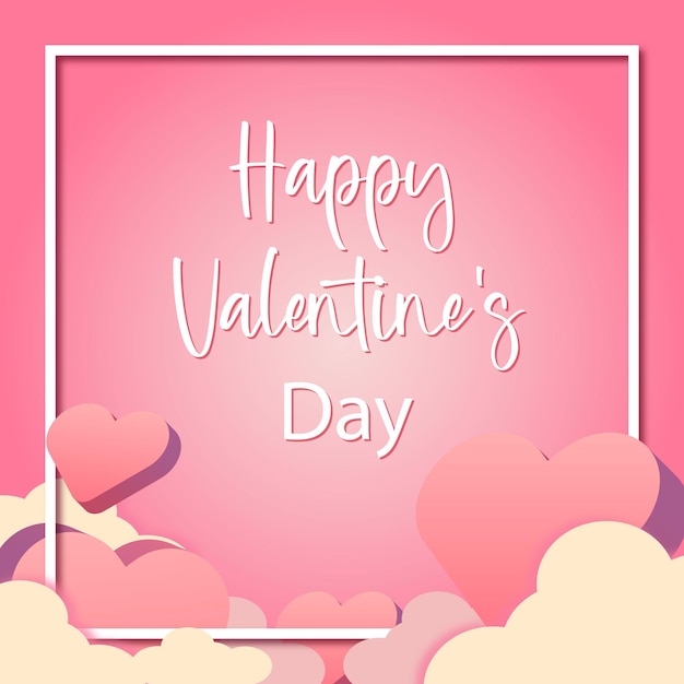 Frame pink love valentine background