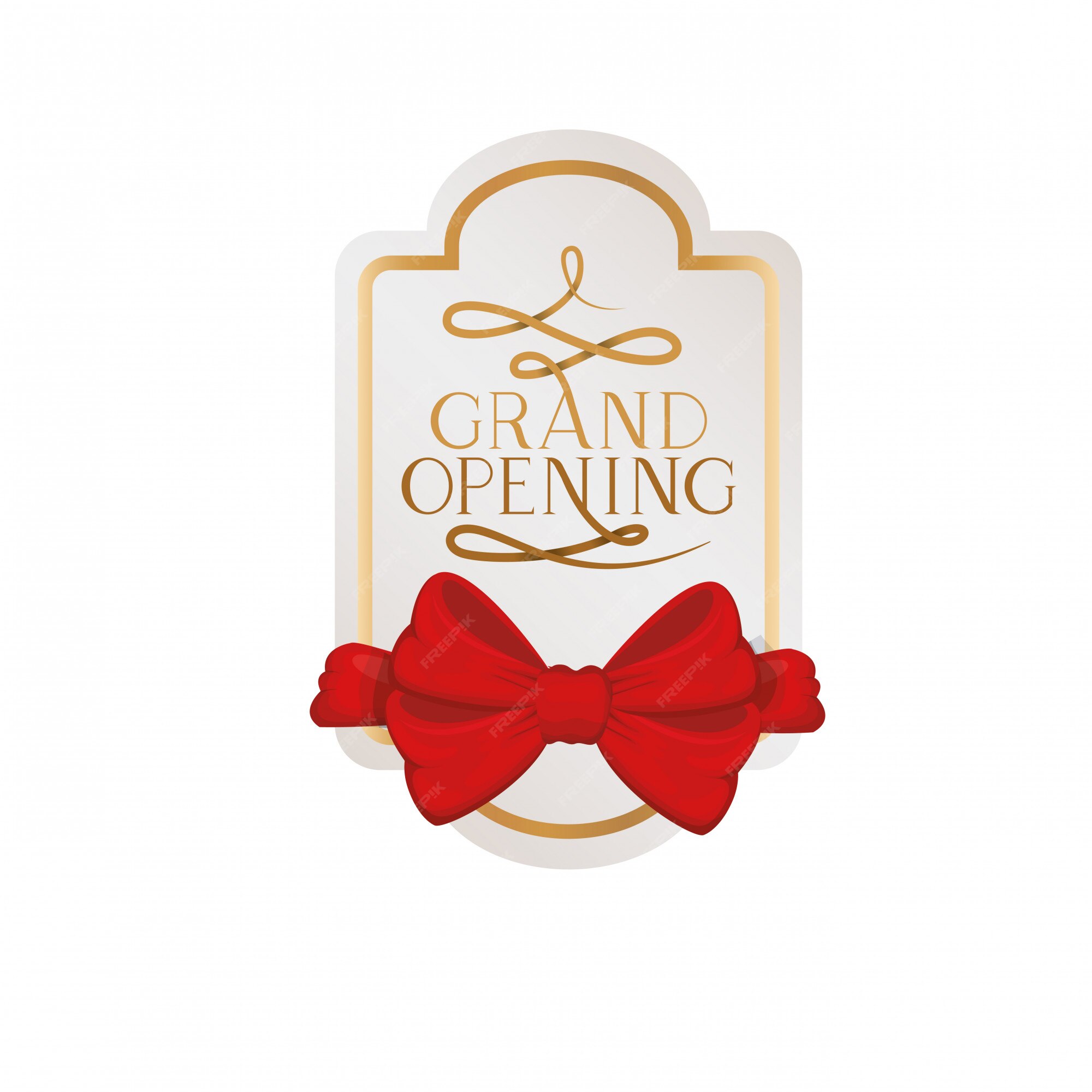 Premium Vector  Frame and ribbon with label grand opening