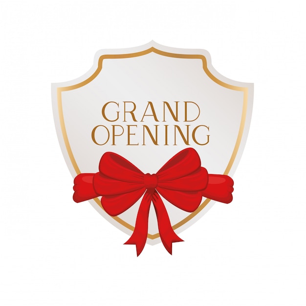 Vector frame and ribbon with label grand opening