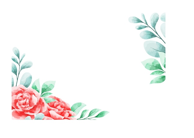 Vector frame rose flower watercolor