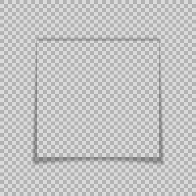 Frame shadow on transparent background web banner element vector