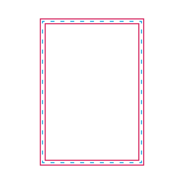 Vector frame shape icon vertical rectangle decorative vintage border doodle element simple banner design