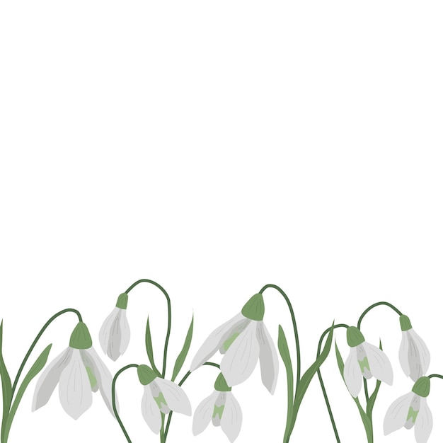 Vector a frame of snowdrops for your design