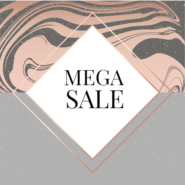 Frame square fluid art gold fashion, mega sale