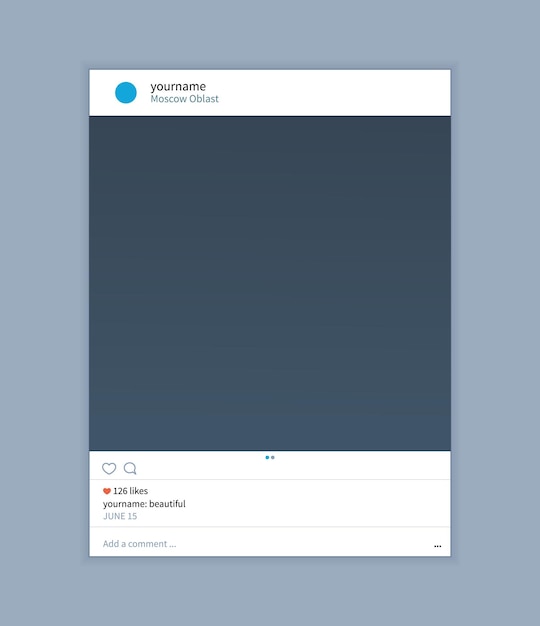 Frame template for instagram applications information and photos for friends