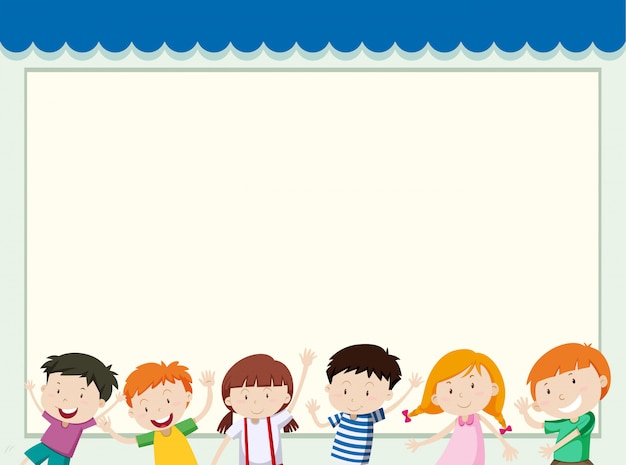 Vector frame template with children