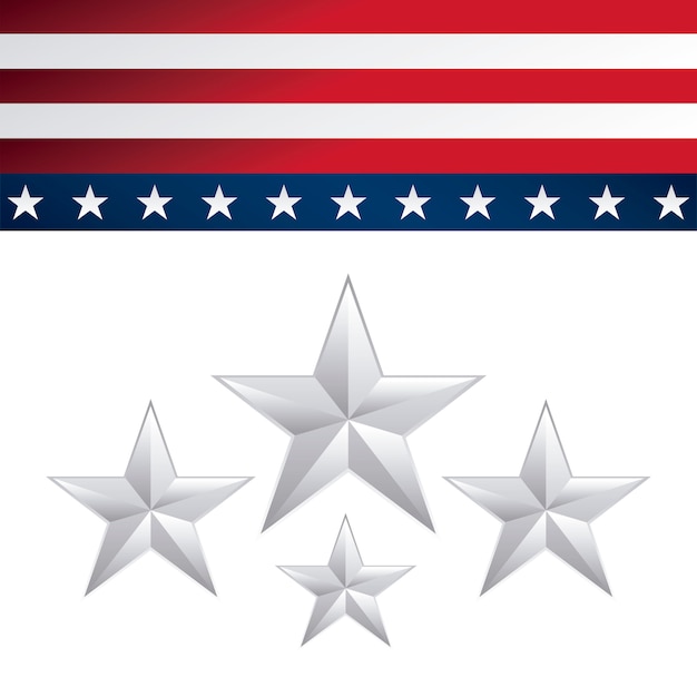 Frame of united state american flag and stars decoration