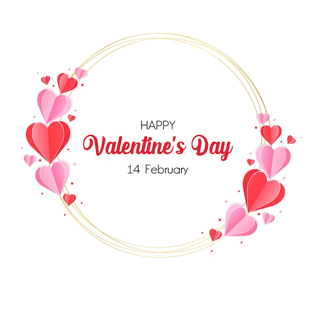 Frame valentines day with hearts vector illustration