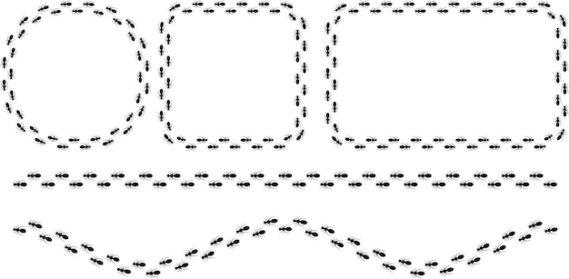 Vector frame van marcherende mierenkolonie