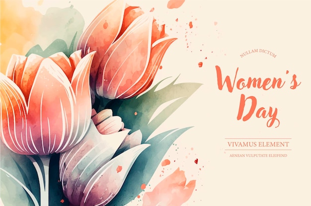 Frame versierd met bloemen, tulpen voor vrouwendag op 8 maart