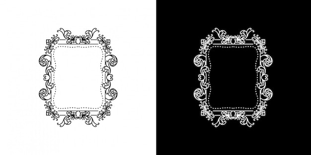 Vector frame victorian monoline