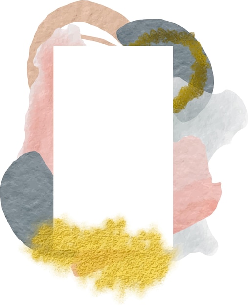 Vector frame watercolor abstraction