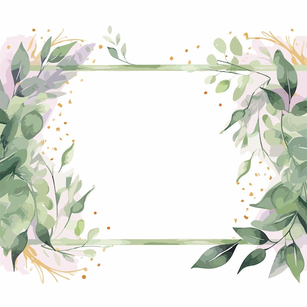 Frame watercolor leaves