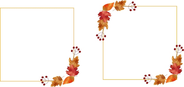 Vector a frame with autumn leaves on it