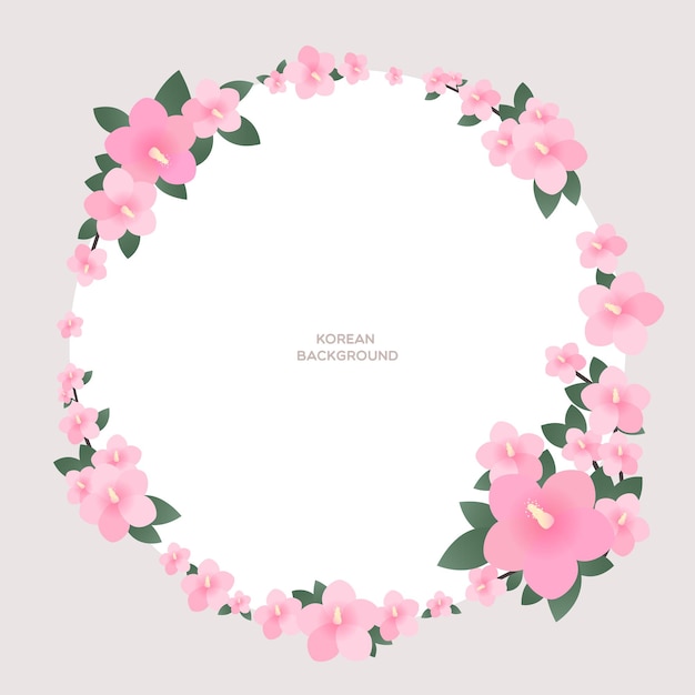 Vector a frame with a background of korean hibiscus