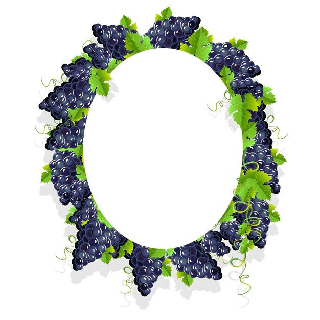 Frame with black grapes