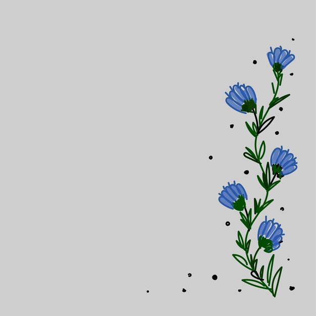 Vector frame with blue chicory