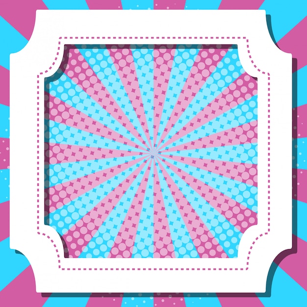 Frame   with blue and pink stripes