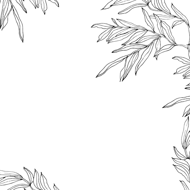 Frame with branches Vector graphics with botany