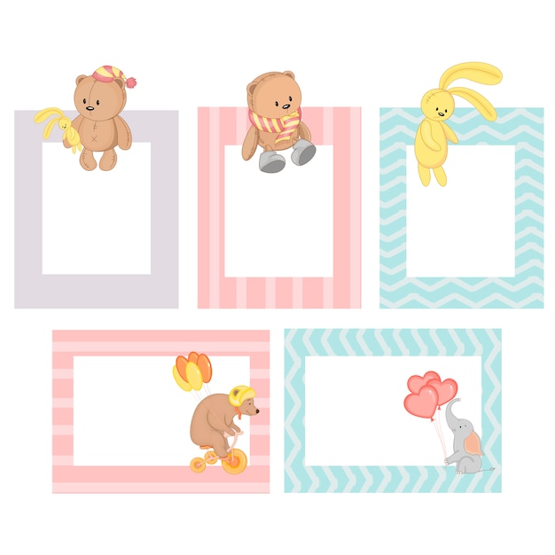 Vector frame with cartoon animals