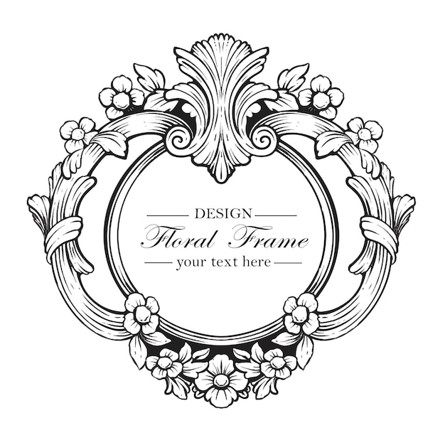 Vector a frame with a floral frame