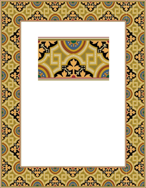 frame with flower and seamless ornament vector design