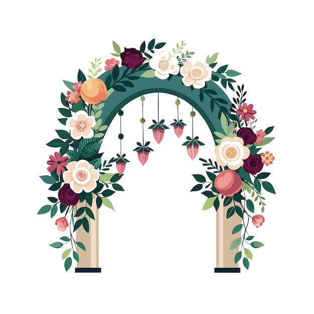 frame with flower vector illustration