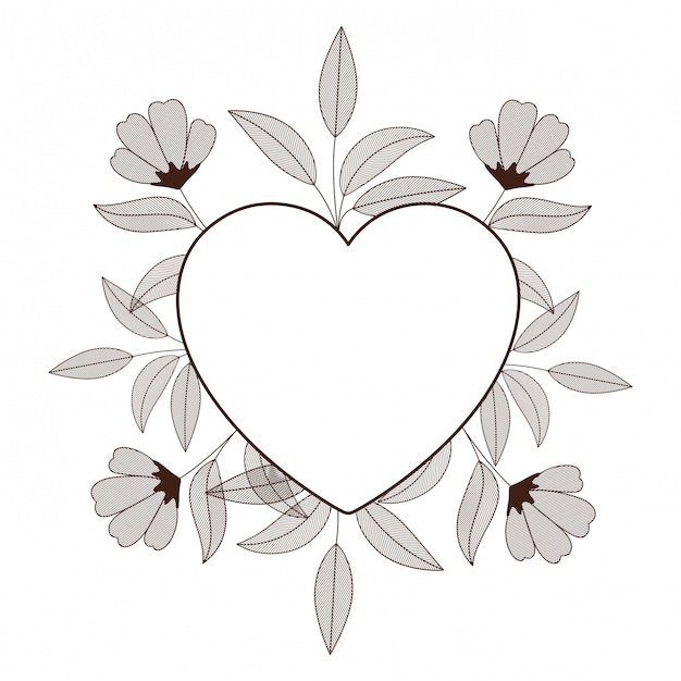 Frame with flowers isolated icon