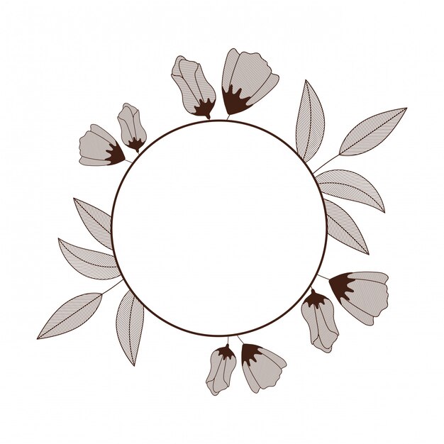 Frame with flowers isolated icon