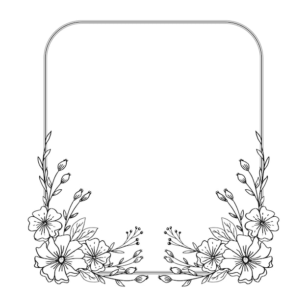 A frame with flowers on it