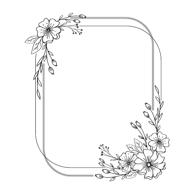 A frame with flowers and leaves on it.