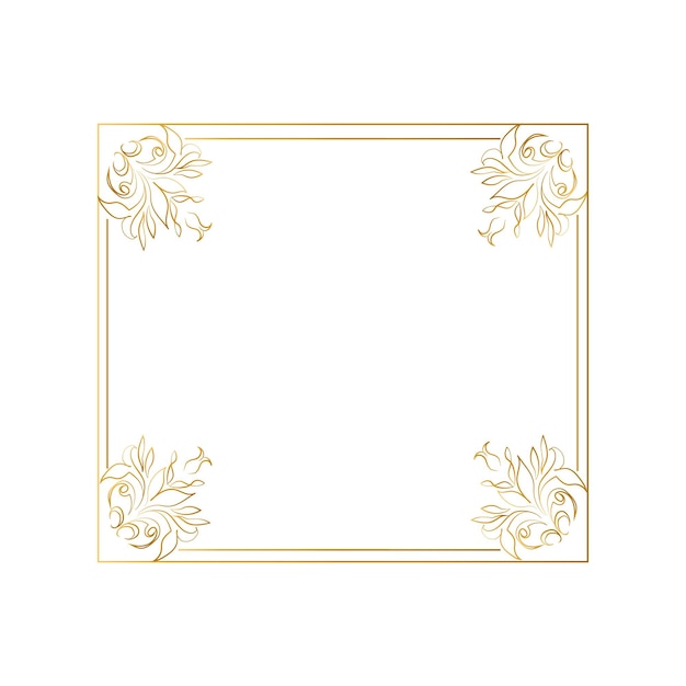 frame with flowers Luxury Black Floral Rectangle vector