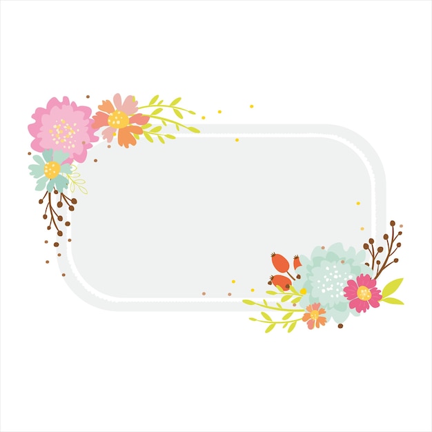 Vector frame with flowers