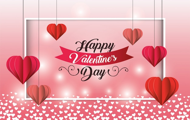 Frame with hearts decoration with valentine celebration